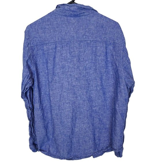 INC International Concepts Mens XL Blue Linen Blend Long Sleeves Button Up Shirt - Picture 8 of 8